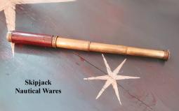 19th Century Brass and Mahogany Three Draw Spyglass
