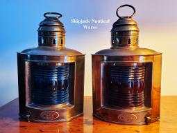 Triplex Brass Port & Starboard Lights, National Marine Lamp Co., New York