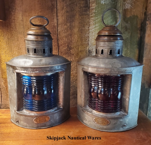 Pair of Matching Triplex Marine Side Lights, National Marine Lamp Co.