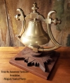 Mounted brass Memorial bell With Lyre Yolk- Jamestown Yorktown Foundation