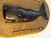 Folk Art Black Whale Whaling Plaque With Harpoon, head view