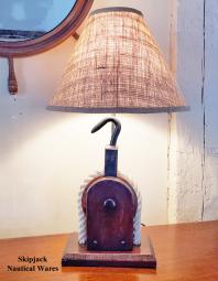Vintage Boat Yard Block & Tackle Nautical Table Lamp