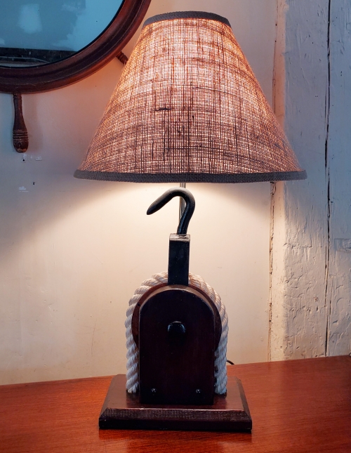 Vintage Boat Yard Block Tackle Nautical Table Lamp Skipjack Wares Vintage Boat Yard Block Tackle, Nautical Floor Lamps