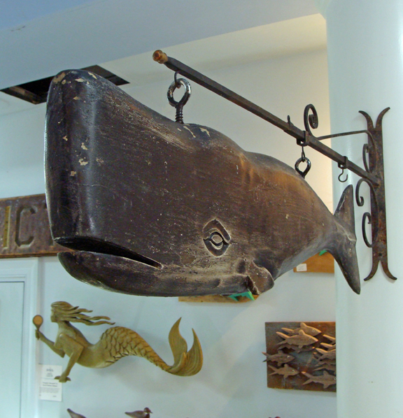 Vintage Black Whale Trade Sign
